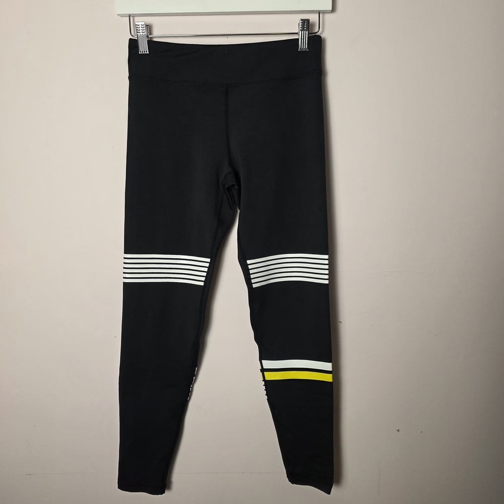 Lilybod SoulCycle Leggings Black Striped High Rise Athletic Pants Small